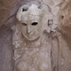 A funeral mask found in the tomb.